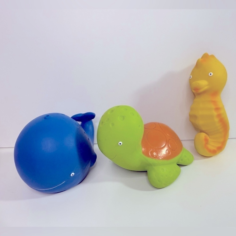 CaaOcho Pure Natural Rubber Baby Bath Toys - Sea Animal Set